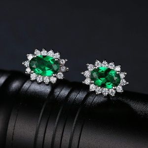 💚 Elegant Emerald Earrings - 925 Sterling Silver